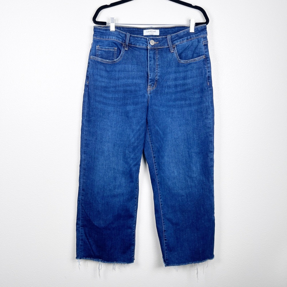 Lovervet Womenm's Wide Leg Raw Hem Jeans